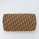 Christian Dior Trotter Canvas Hand Bag Brown Gold Auth bs31749-9