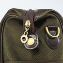 BALENCIAGA Boston Bag Nylon Leather 2way Khaki Gold Auth bs31750-18