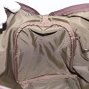 BALENCIAGA Boston Bag Nylon Leather 2way Khaki Gold Auth bs31750-20