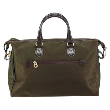 BALENCIAGA Boston Bag Nylon Leather 2way Khaki Gold Auth bs31750 - 0