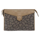SAINT LAURENT Clutch Bag PVC Leather Beige Gray Auth bs31751-2