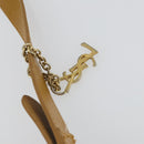 SAINT LAURENT Hand Bag Leather PVC 2way Black Brown gold Auth bs31752-9