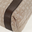 BVLGARI Logo Mania Tote Bag Canvas Beige Brown Silver Auth bs31753-16