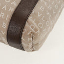 BVLGARI Logo Mania Tote Bag Canvas Beige Brown Silver Auth bs31753-18