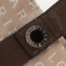 BVLGARI Logo Mania Tote Bag Canvas Beige Brown Silver Auth bs31753-19