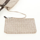 BVLGARI Logo Mania Tote Bag Canvas Beige Brown Silver Auth bs31753-20