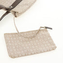 BVLGARI Logo Mania Tote Bag Canvas Beige Brown Silver Auth bs31753-21