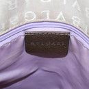 BVLGARI Logo Mania Tote Bag Canvas Beige Brown Silver Auth bs31753-24