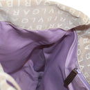 BVLGARI Logo Mania Tote Bag Canvas Beige Brown Silver Auth bs31753-26