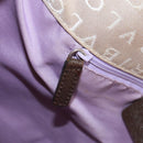 BVLGARI Logo Mania Tote Bag Canvas Beige Brown Silver Auth bs31753-27