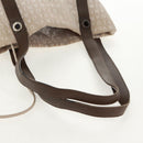 BVLGARI Logo Mania Tote Bag Canvas Beige Brown Silver Auth bs31753-8