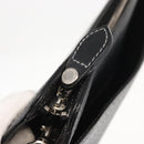 BURBERRY Clutch Bag Leather Black Silver Auth bs31755-10