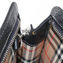 BURBERRY Clutch Bag Leather Black Silver Auth bs31755-12
