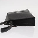BURBERRY Clutch Bag Leather Black Silver Auth bs31755-4