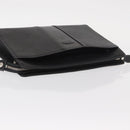 BURBERRY Clutch Bag Leather Black Silver Auth bs31755-5