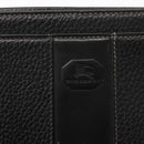 BURBERRY Clutch Bag Leather Black Silver Auth bs31756-9