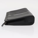 BURBERRY Clutch Bag Leather Black Silver Auth bs31756-4