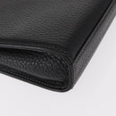 BURBERRY Clutch Bag Leather Black Silver Auth bs31756-7