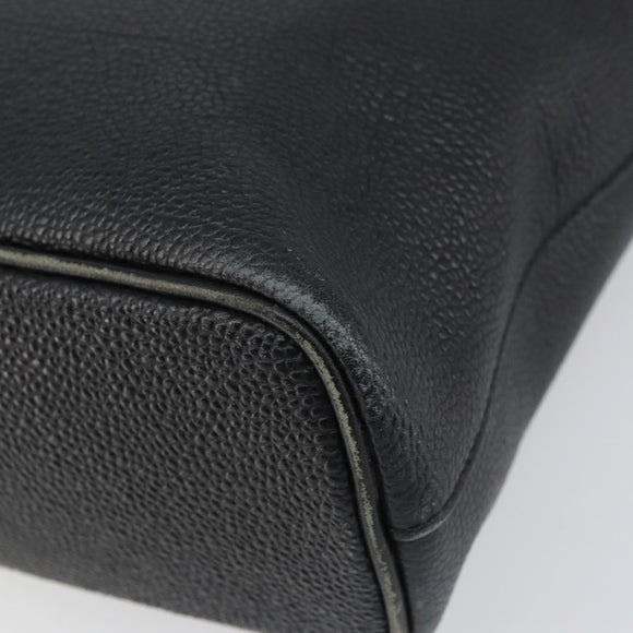 BURBERRY Hand Bag Leather Black Gold Auth bs31757