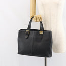BURBERRY Hand Bag Leather Black Gold Auth bs31757-21