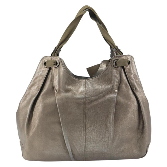 Salvatore Ferragamo Vala Hand Bag Leather Gold Tone Auth bs31761