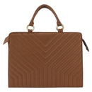 SAINT LAURENT Y Stitch Hand Bag Leather Brown Gold Auth bs31762-2