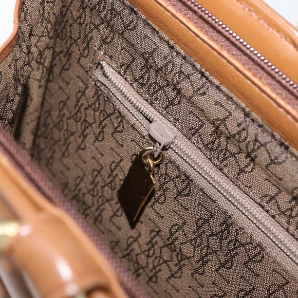 SAINT LAURENT Y Stitch Hand Bag Leather Brown Gold Auth bs31762