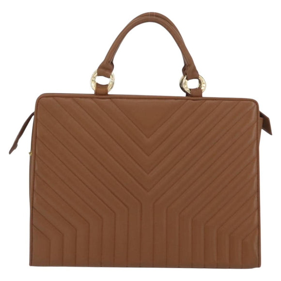 SAINT LAURENT Y Stitch Hand Bag Leather Brown Gold Auth bs31762