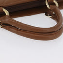 SAINT LAURENT Y Stitch Hand Bag Leather Brown Gold Auth bs31762-7