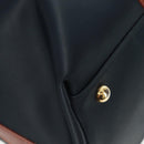 SAINT LAURENT Boston Bag Nylon Leather Navy Gold Auth bs31763-10