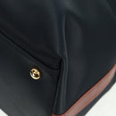 SAINT LAURENT Boston Bag Nylon Leather Navy Gold Auth bs31763-11