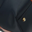 SAINT LAURENT Boston Bag Nylon Leather Navy Gold Auth bs31763-12