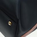 SAINT LAURENT Boston Bag Nylon Leather Navy Gold Auth bs31763-13