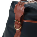 SAINT LAURENT Boston Bag Nylon Leather Navy Gold Auth bs31763-15