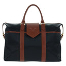 SAINT LAURENT Boston Bag Nylon Leather Navy Gold Auth bs31763-2