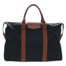 SAINT LAURENT Boston Bag Nylon Leather Navy Gold Auth bs31763-3