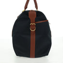 SAINT LAURENT Boston Bag Nylon Leather Navy Gold Auth bs31763-5