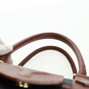 SAINT LAURENT Boston Bag Nylon Leather Navy Gold Auth bs31763-8