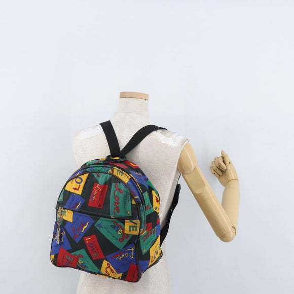 SAINT LAURENT Backpack Nylon Multicolor Gold Auth bs31764