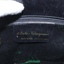 Salvatore Ferragamo Chain Shoulder Bag Leather White Black gold Auth bs31765-14