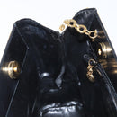 Salvatore Ferragamo Chain Shoulder Bag Leather White Black gold Auth bs31765-17