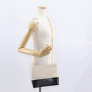 Salvatore Ferragamo Chain Shoulder Bag Leather White Black gold Auth bs31765-20