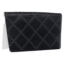 Salvatore Ferragamo Clutch Bag Leather Navy White gold Auth bs31766-1