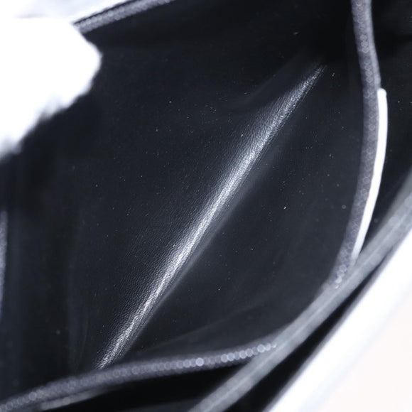 Salvatore Ferragamo Clutch Bag Leather Navy White gold Auth bs31766