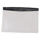 Salvatore Ferragamo Clutch Bag Leather Navy White gold Auth bs31766-3