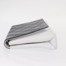 Salvatore Ferragamo Clutch Bag Leather Navy White gold Auth bs31766-5
