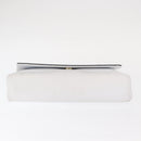 Salvatore Ferragamo Clutch Bag Leather Navy White gold Auth bs31766-7