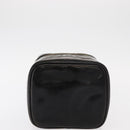 CHANEL Vanity Pouch Enamel Black Gold CC Auth bs31792-5