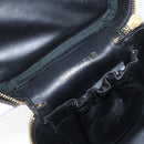 CHANEL Vanity Pouch Enamel Black Gold CC Auth bs31792-9