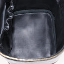 CHANEL Vanity Pouch Enamel Black Gold CC Auth bs31792-10
